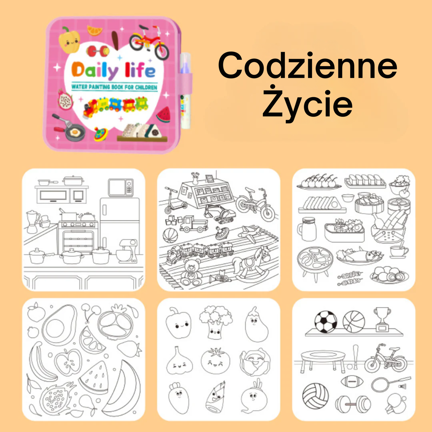Kolorowanki wodne Rysuś - niebrudząca, wielokrotnego użytku