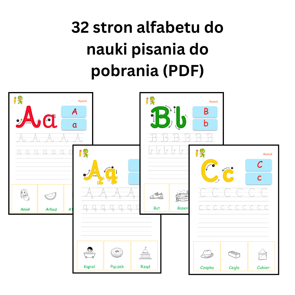 Bonus: 32 karty do druku — nauka alfabetu (PDF)
