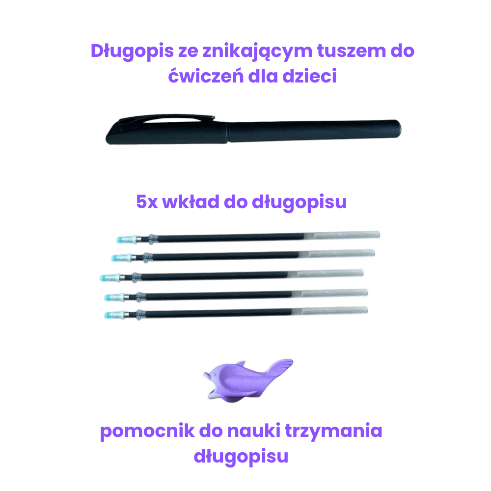 Dodatkowy długopis z 5 wkładami ze znikającym tuszem - Rysuś