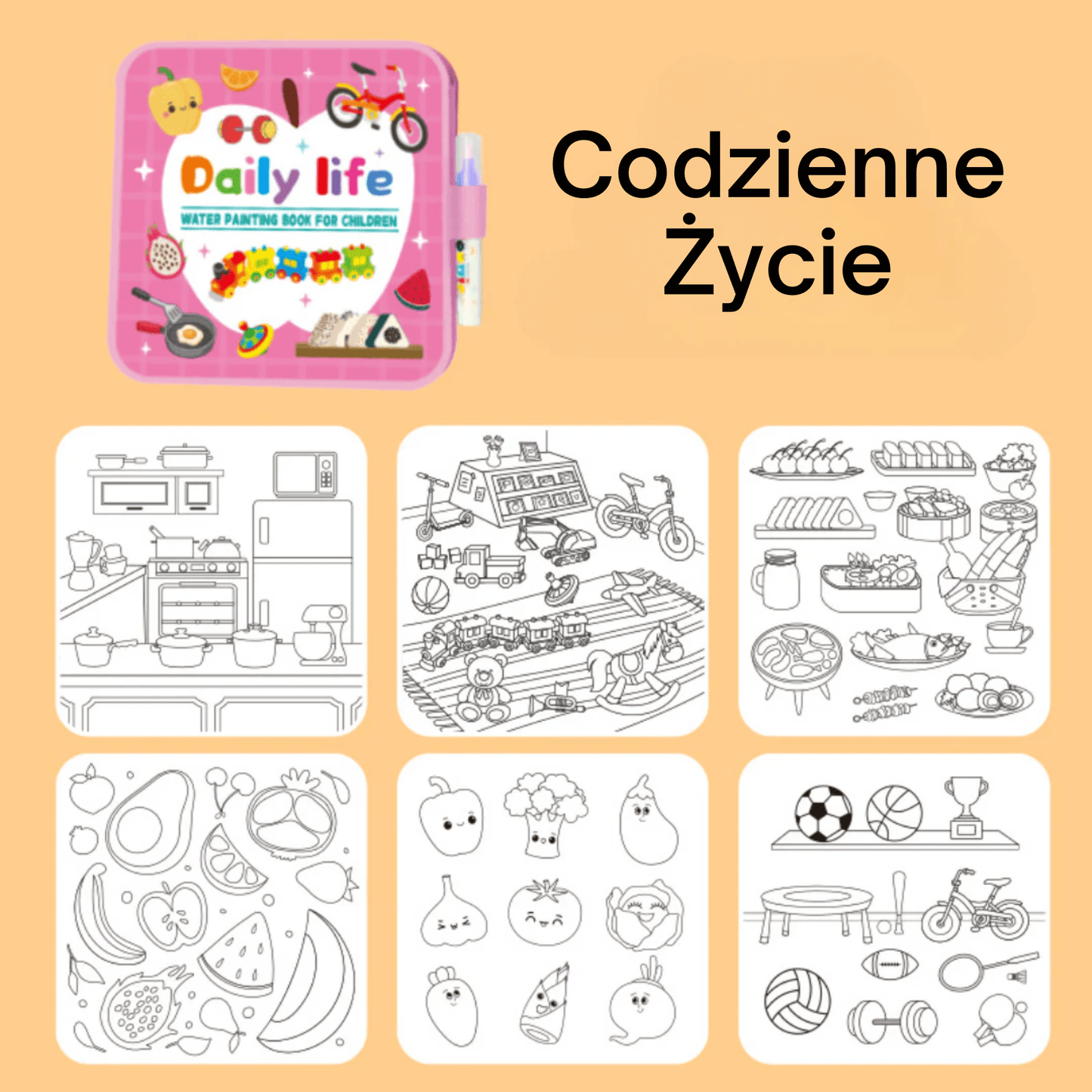 Kolorowanki wodne Rysuś - niebrudząca, wielokrotnego użytku - Rysuś