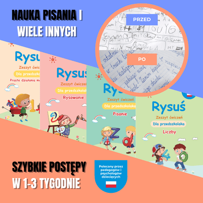 Zestaw książeczek Rysuś - po polsku - Rysuś